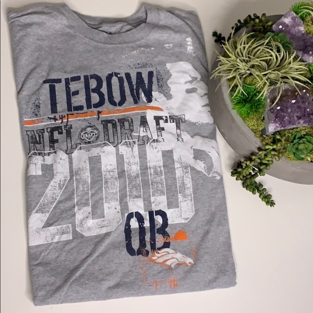 NFL Draft 2010 Tebow Bronco T-Shirt 2XL Vintage tee grey